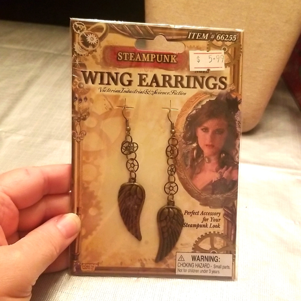 Steampunk Wing Earrings BNIP